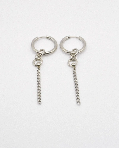 Miniature du produit Boucles d’Oreilles Pendantes en Acier Inoxydable avec Chaînes Argentées #3