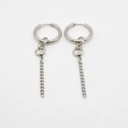 Miniature du produit Boucles d’Oreilles Pendantes en Acier Inoxydable avec Chaînes Argentées #3
