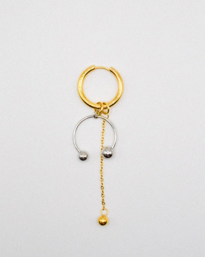Miniature du produit Mono Boucle d’Oreille en Acier Inoxydable Doré et Argenté #1