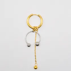 Miniature du produit Mono Boucle d’Oreille en Acier Inoxydable Doré et Argenté #1