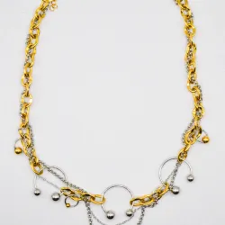 Miniature du produit Collier Chaîne Dorée et Argentée avec Détails Asymétriques #2