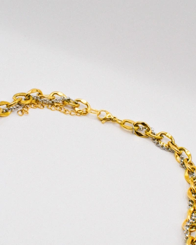 Miniature du produit Collier Chaîne Dorée et Argentée avec Détails Asymétriques #5