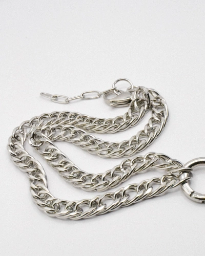 Miniature du produit Collier chaîne maille gourmette limée et coeur PureCrystal violet #5