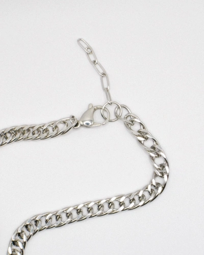 Miniature du produit Collier chaîne maille gourmette limée et coeur PureCrystal violet #6