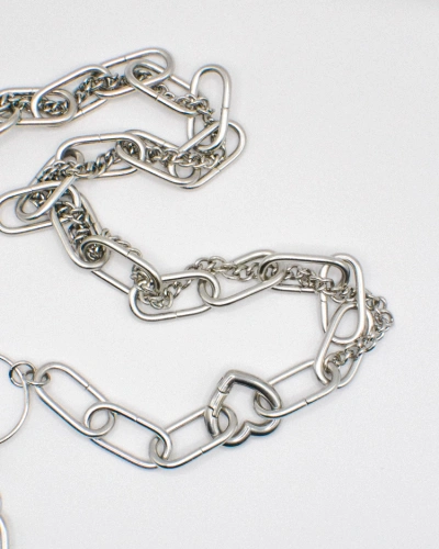 Miniature du produit Collier Chaîne en Acier Inoxydable avec Maillons Entrelacés et Chaîne Pendante #4