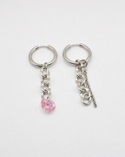 Miniature du produit Boucles d'Oreilles Pendantes en Acier Inoxydable avec Cœur en PureCrystal #4