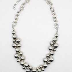 Miniature du produit Collier en Acier Inoxydable avec Perles Argentées #2