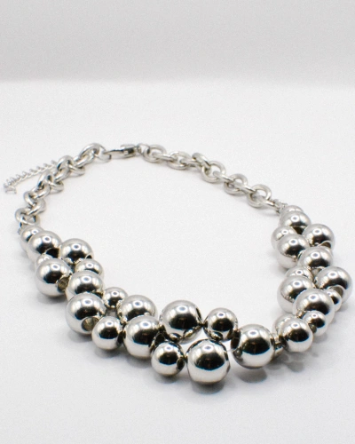 Miniature du produit Collier en Acier Inoxydable avec Perles Argentées #6