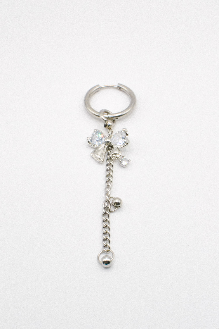 Photo du bijoux :  Mono boucle en acier inoxydable avec noeud brillant #4