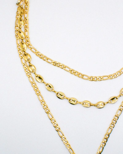 Miniature du produit Collier Multi-Rangs Doré en Acier Inoxydable – Chaînes à Trois Étages #5