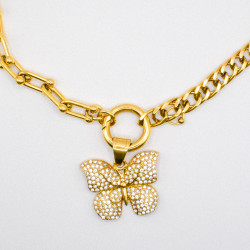 Miniature du produit Collier Papillon Doré en Acier Inoxydable #3