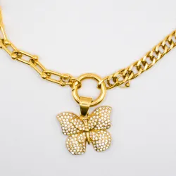 Miniature du produit Collier Papillon Doré en Acier Inoxydable #3
