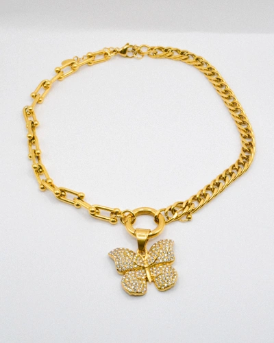 Miniature du produit Collier Papillon Doré en Acier Inoxydable #1