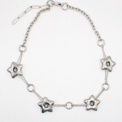 Photo du bijoux : Collier Ras de Cou Étoiles Argentées
