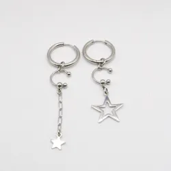 Miniature du produit Boucles d’oreilles “Stella” – Étoiles asymétriques en acier inoxydable #2