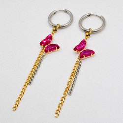 Miniature du produit Boucles d'oreilles "Pink Venom" - mélange doré et argenté #4