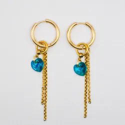 Miniature du produit Boucles d'oreilles "Blue Crush" - coeurs crystal bleus #1