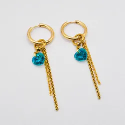 Miniature du produit Boucles d'oreilles "Blue Crush" - coeurs crystal bleus #2