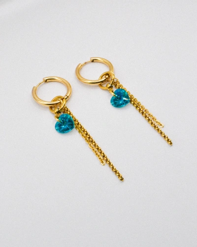 Miniature du produit Boucles d'oreilles "Blue Crush" - coeurs crystal bleus #3