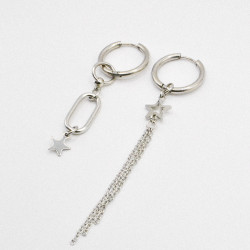 Miniature du produit Boucles d'oreilles "Night Shift" - asymétriques argentées  #2