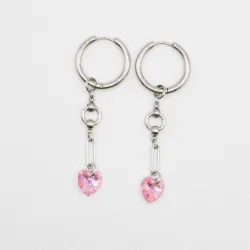 Miniature du produit Boucles d'oreilles "Flirt & Forget" - coeurs crystal roses  #1