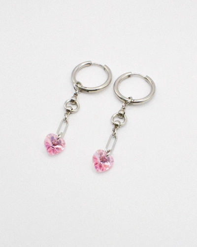 Miniature du produit Boucles d'oreilles "Flirt & Forget" - coeurs crystal roses  #2