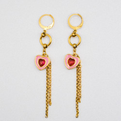 Photo du bijoux : Boucles d'oreilles "Cupid’s Off Duty" - acier inoxydable doré