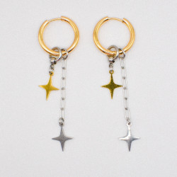 Photo du bijoux : Boucles d'oreilles "Afterglow" - acier inoxydable doré et argenté