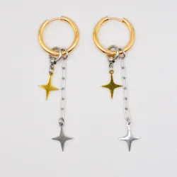 Miniature du produit Boucles d'oreilles "Afterglow" - acier inoxydable doré et argenté #1