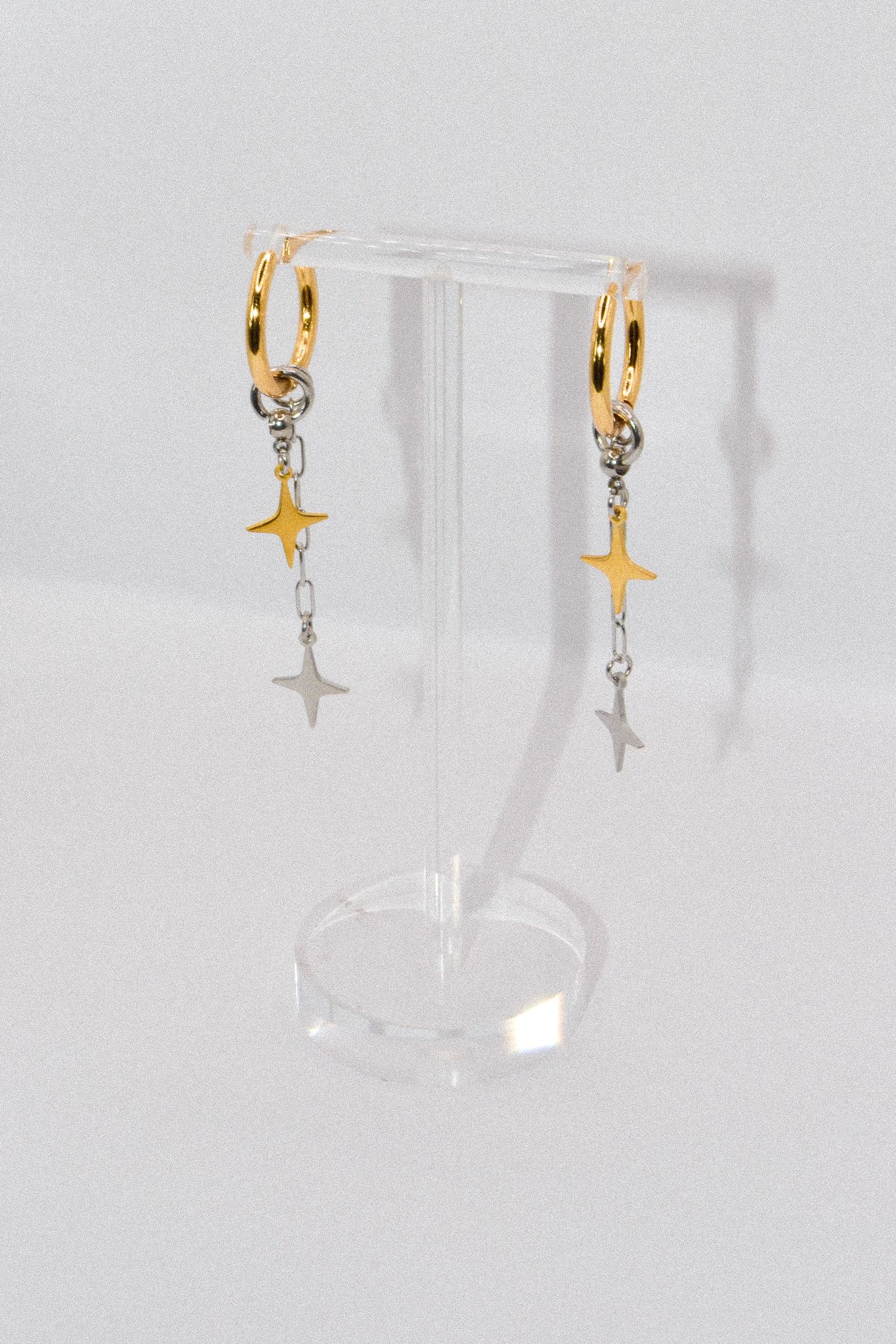 Photo du bijoux :  Boucles d'oreilles "Afterglow" - acier inoxydable doré et argenté #2