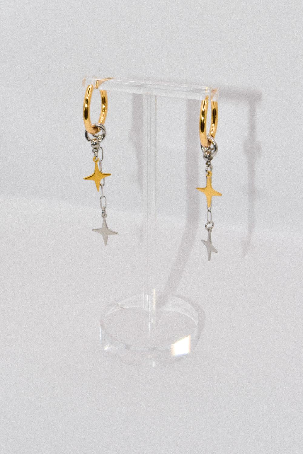 Photo du bijoux :  Boucles d'oreilles "Afterglow" - acier inoxydable doré et argenté #2