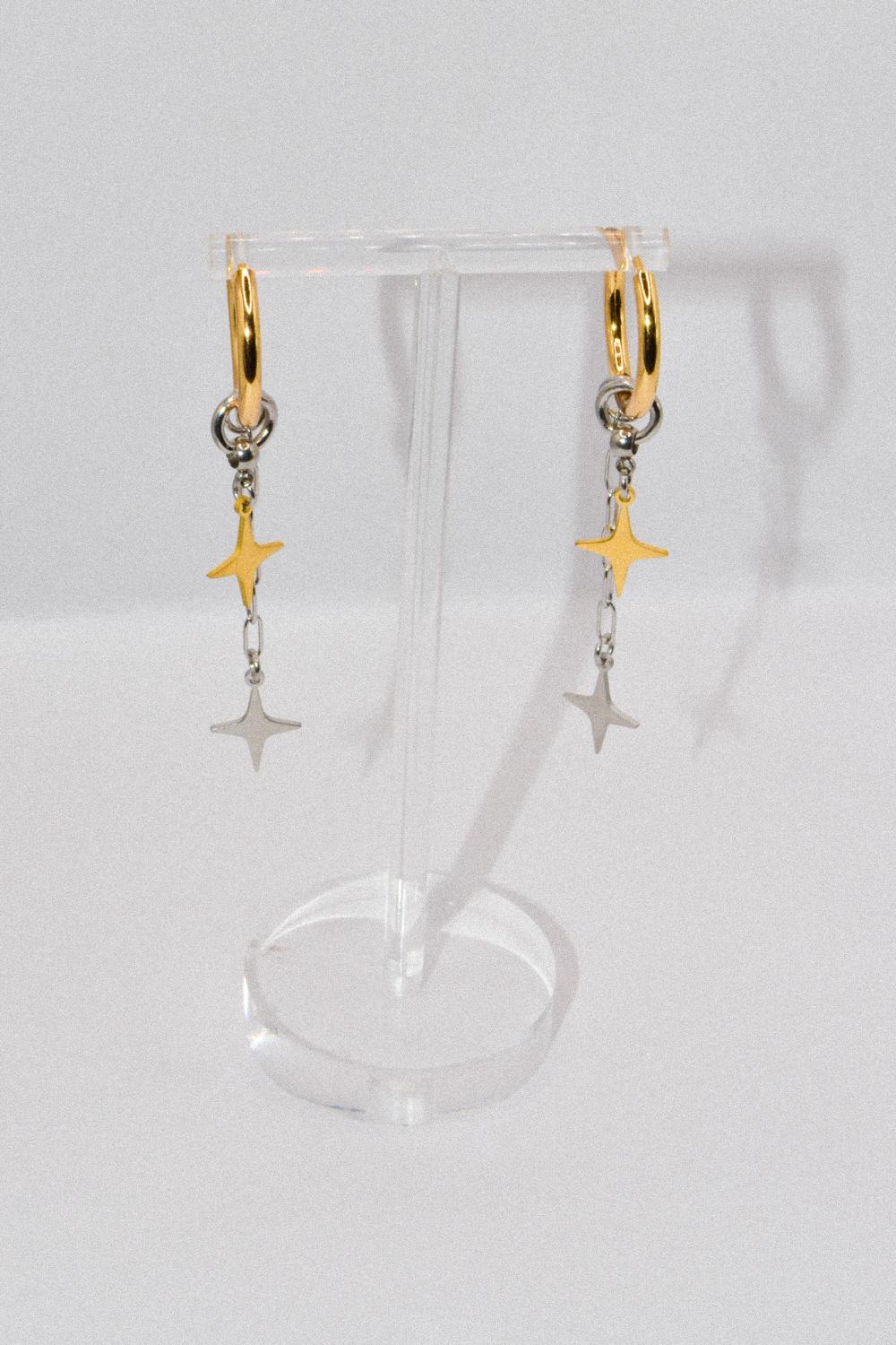 Photo du bijoux :  Boucles d'oreilles "Afterglow" - acier inoxydable doré et argenté #3