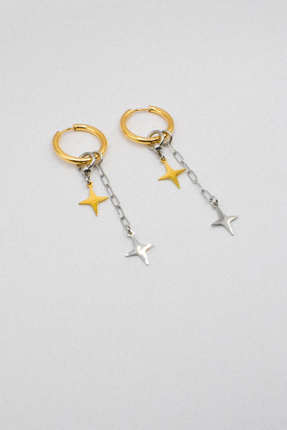 Photo du bijoux :  Boucles d'oreilles "Afterglow" - acier inoxydable doré et argenté #4