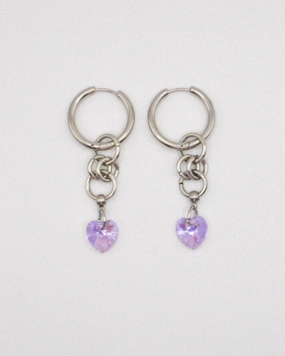 Miniature du produit Boucles d'oreilles "Toxic Crush" - acier inoxydable argenté et coeur Purecrystal #1