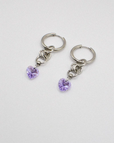 Miniature du produit Boucles d'oreilles "Toxic Crush" - acier inoxydable argenté et coeur Purecrystal #3