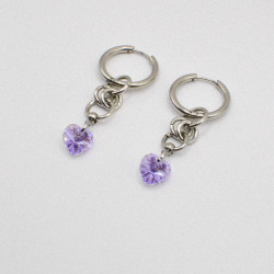 Miniature du produit Boucles d'oreilles "Toxic Crush" - acier inoxydable argenté et coeur Purecrystal #3