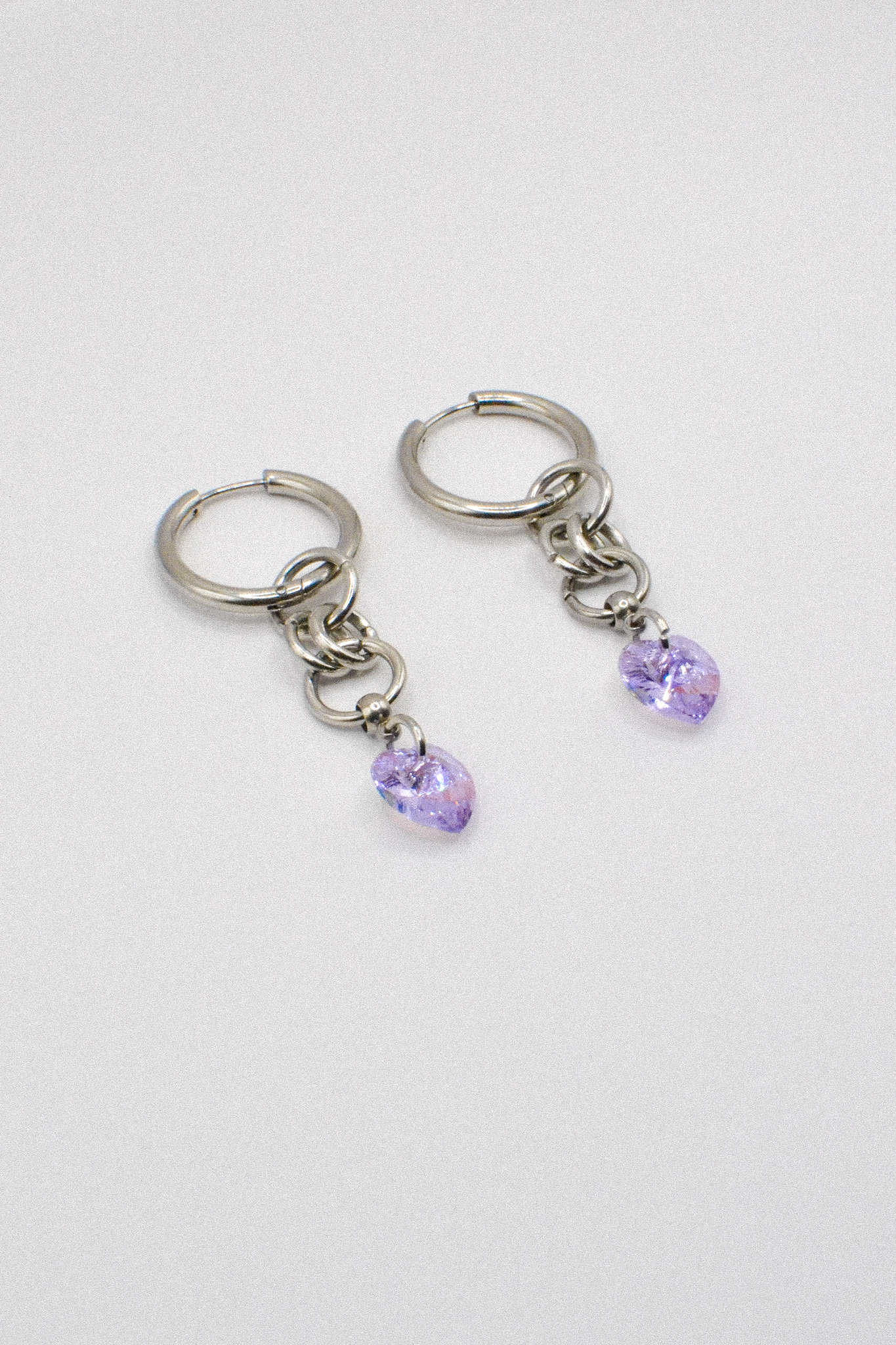 Photo du bijoux :  Boucles d'oreilles "Toxic Crush" - acier inoxydable argenté et coeur Purecrystal #4