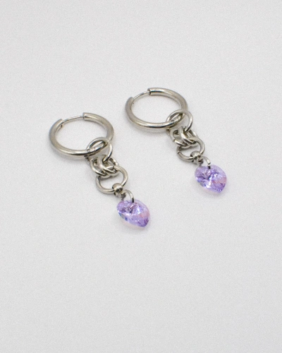 Miniature du produit Boucles d'oreilles "Toxic Crush" - acier inoxydable argenté et coeur Purecrystal #4