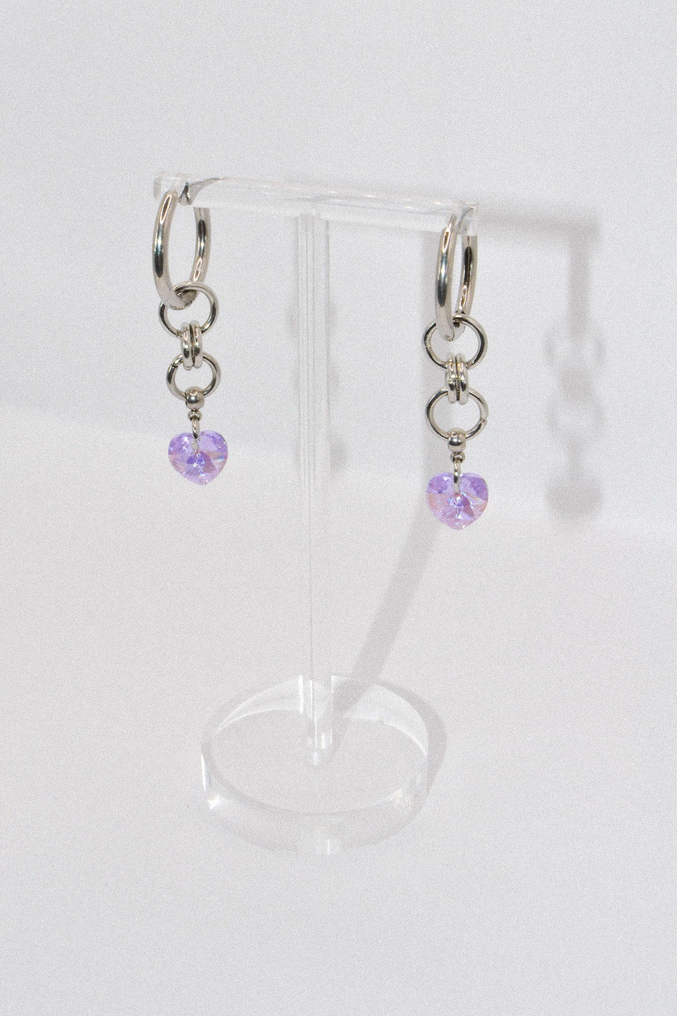 Photo du bijoux :  Boucles d'oreilles "Toxic Crush" - acier inoxydable argenté et coeur Purecrystal #6