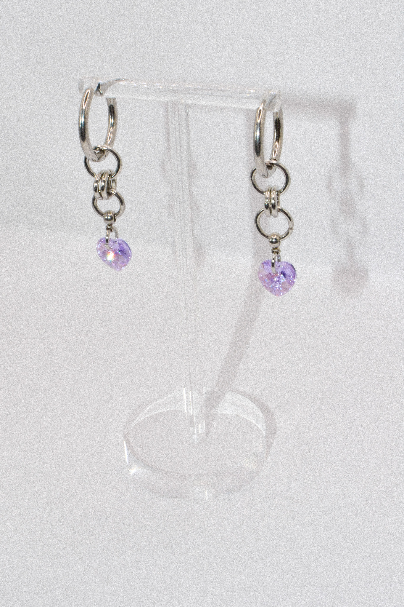Photo du bijoux :  Boucles d'oreilles "Toxic Crush" - acier inoxydable argenté et coeur Purecrystal #7