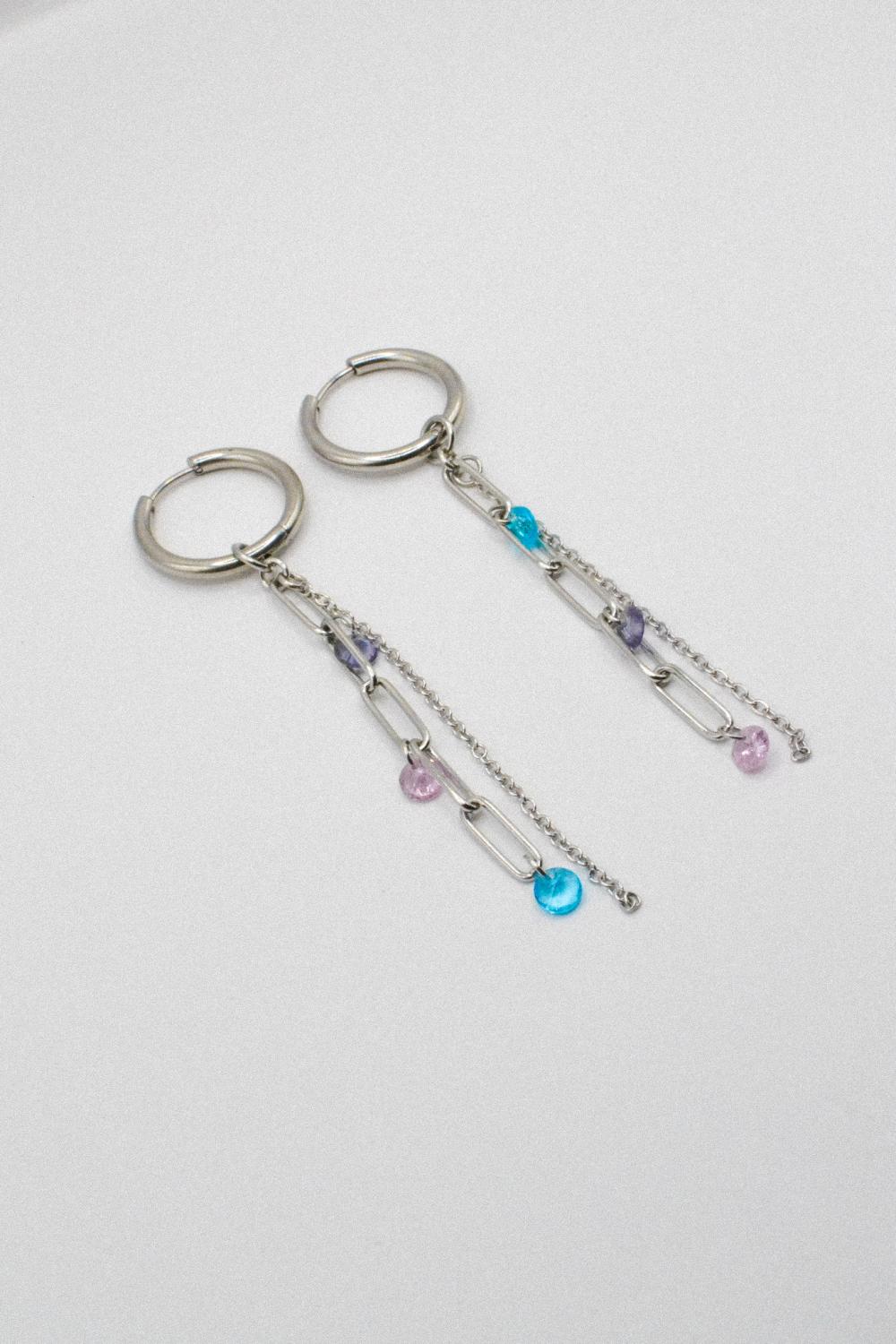 Photo du bijoux :  Boucles d'oreilles "Electric Tears" - acier inoxydable  #1