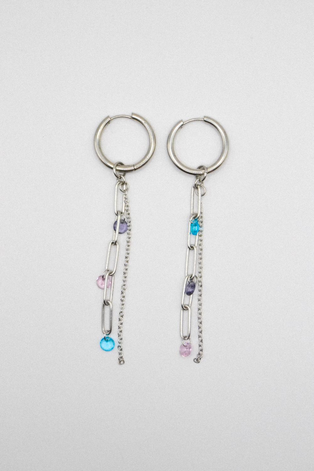 Photo du bijoux :  Boucles d'oreilles "Electric Tears" - acier inoxydable  #3