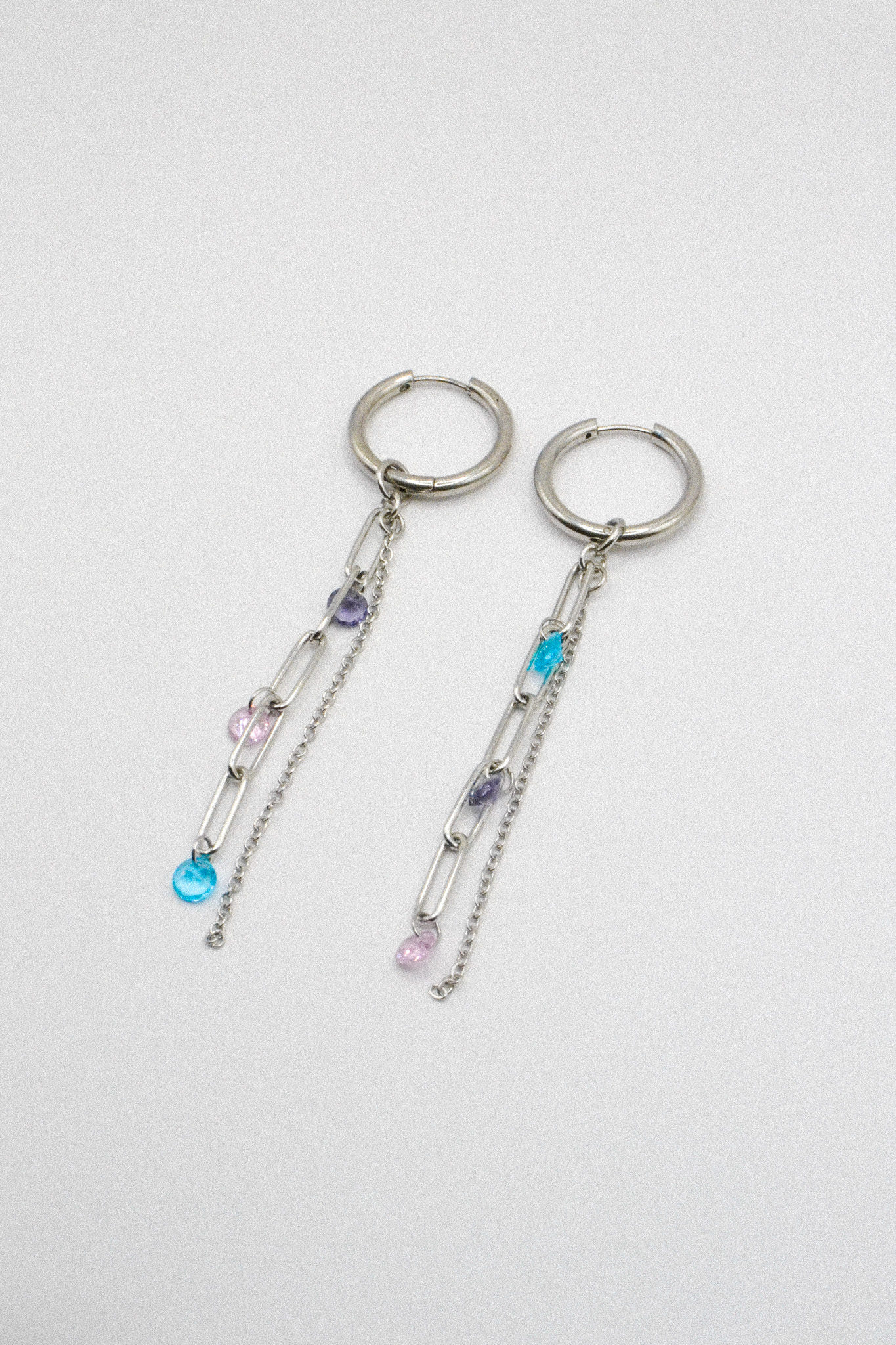 Photo du bijoux :  Boucles d'oreilles "Electric Tears" - acier inoxydable  #4