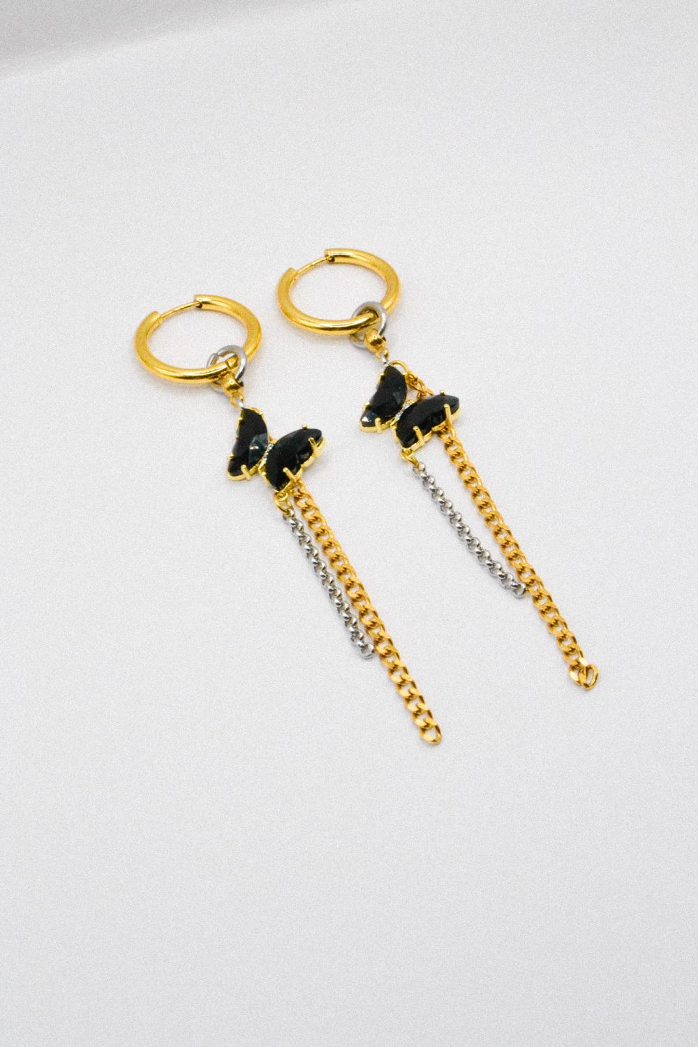 Photo du bijoux :  Boucles d'oreilles "Black Venom" - acier inoxydable #3