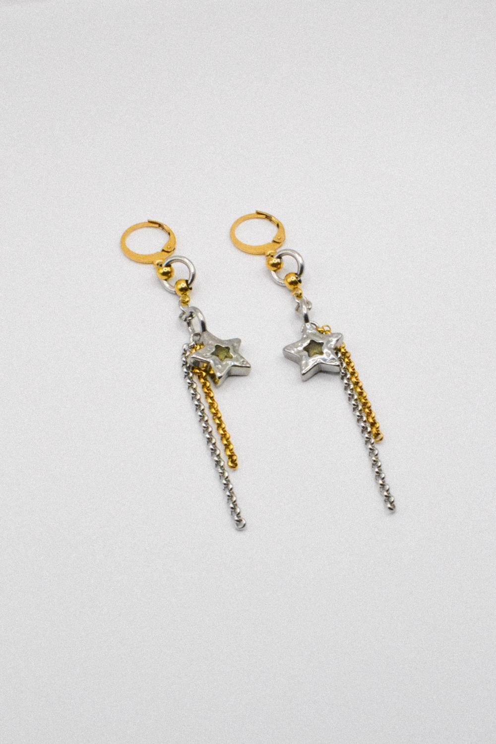 Photo du bijoux :  Boucles d'oreilles "Out of Orbit" - acier inoxydable doré et argenté #1