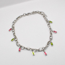 Photo du bijoux :  Collier "Acid Dream" - acier inoxydable argenté