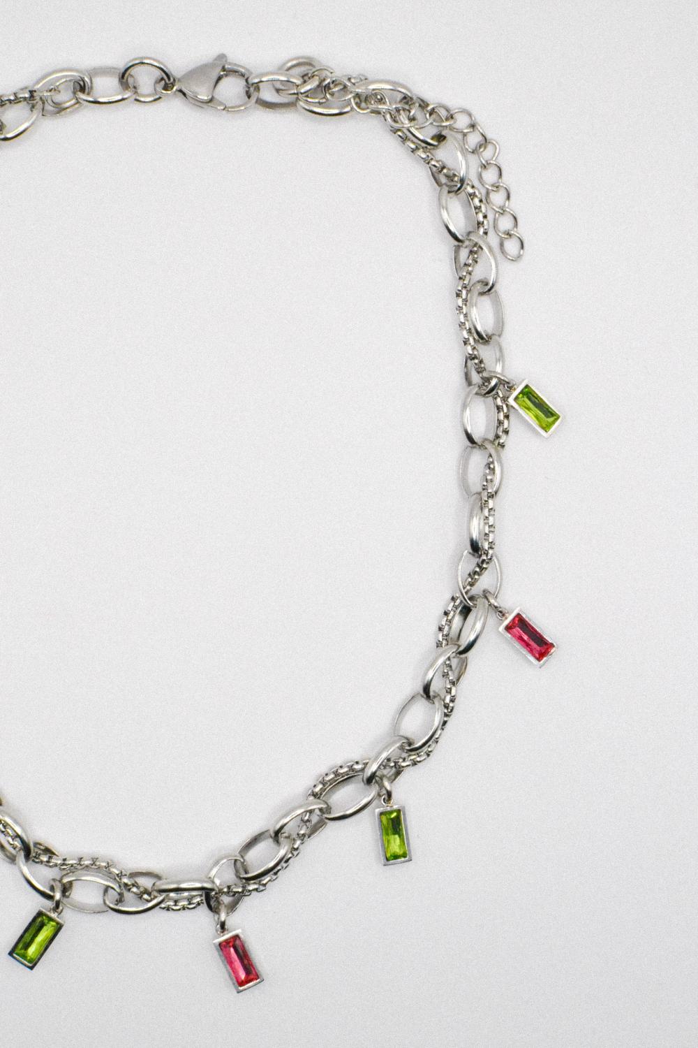 Photo du bijoux :  Collier "Acid Dream" - acier inoxydable argenté #5