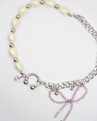 Miniature du produit Collier "Angel Chain" - Acier inoxydable - Pièce unique - Perles upcyclées #1