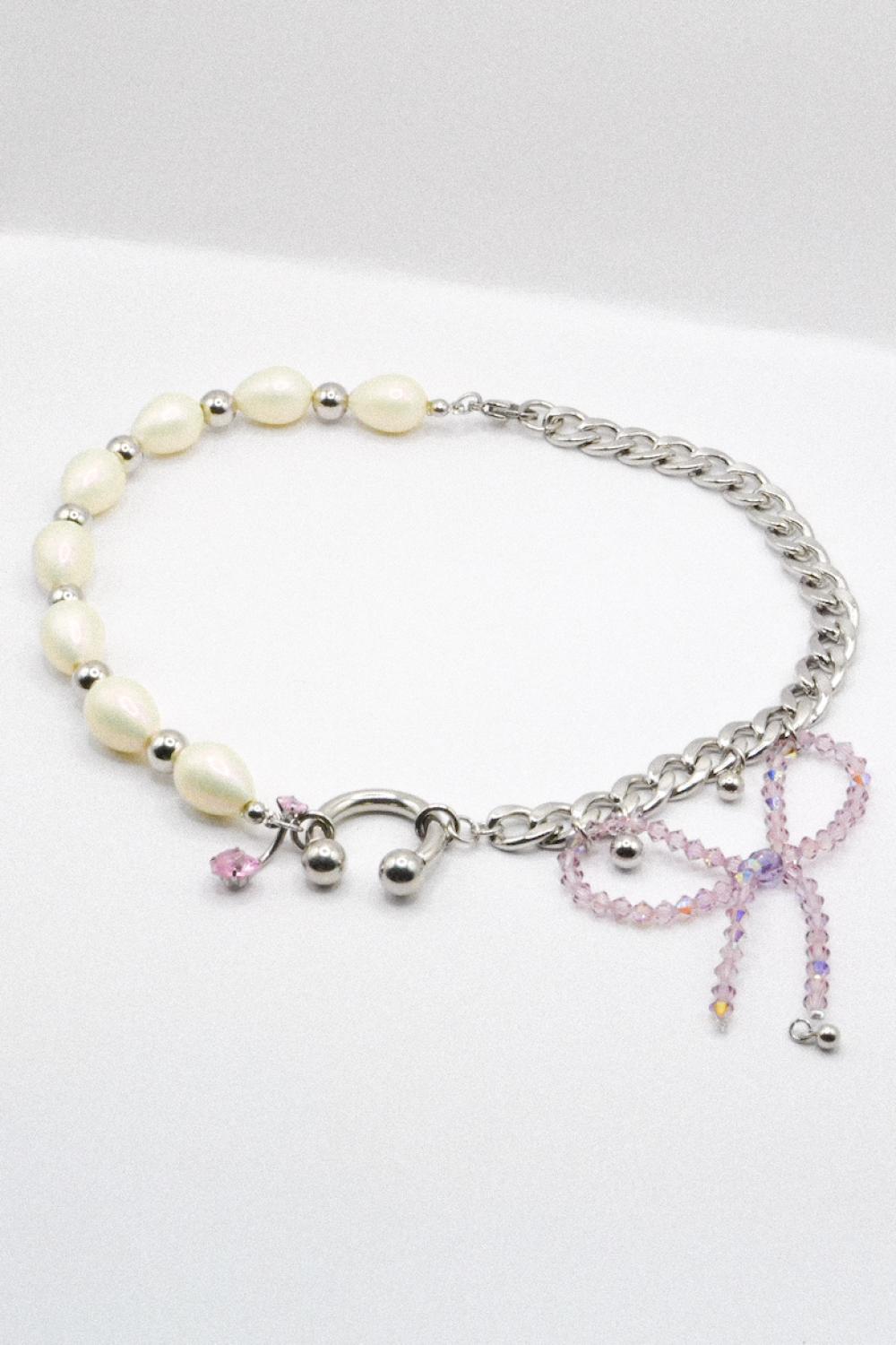 Photo du bijoux :  Collier "Angel Chain" - Acier inoxydable - Pièce unique - Perles upcyclées #2