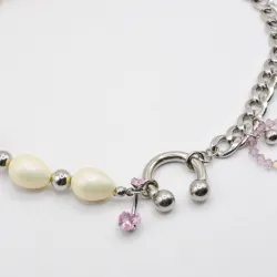 Miniature du produit Collier "Angel Chain" - Acier inoxydable - Pièce unique - Perles upcyclées #3